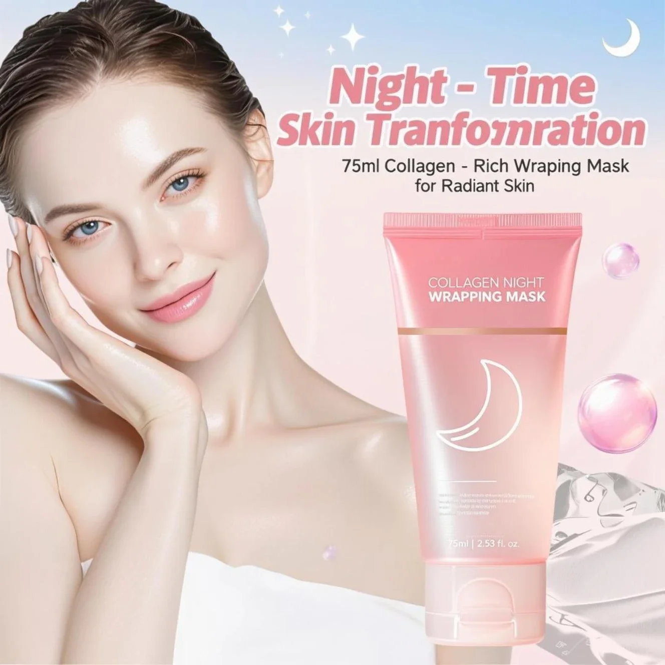 Sleeping Pack Overnight - Kollagen-Nacht-Wickelmaske 75ml - Über-Nacht-Reparatur-Schlafmaske für Straffung,